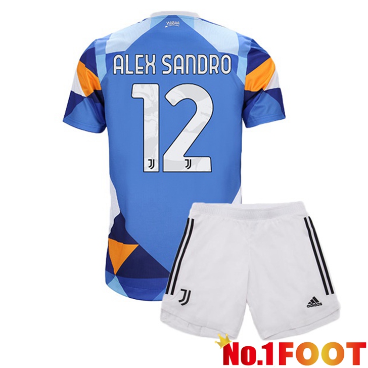 Juventus (ALEX SANDRO 12) Jersey Kids Fourth Blue 2021/2022