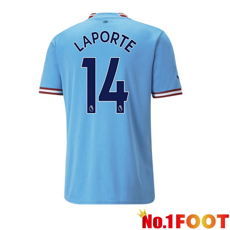 Manchester City (Aymeric Laporte 14) Jersey Home Blue 2022/2023