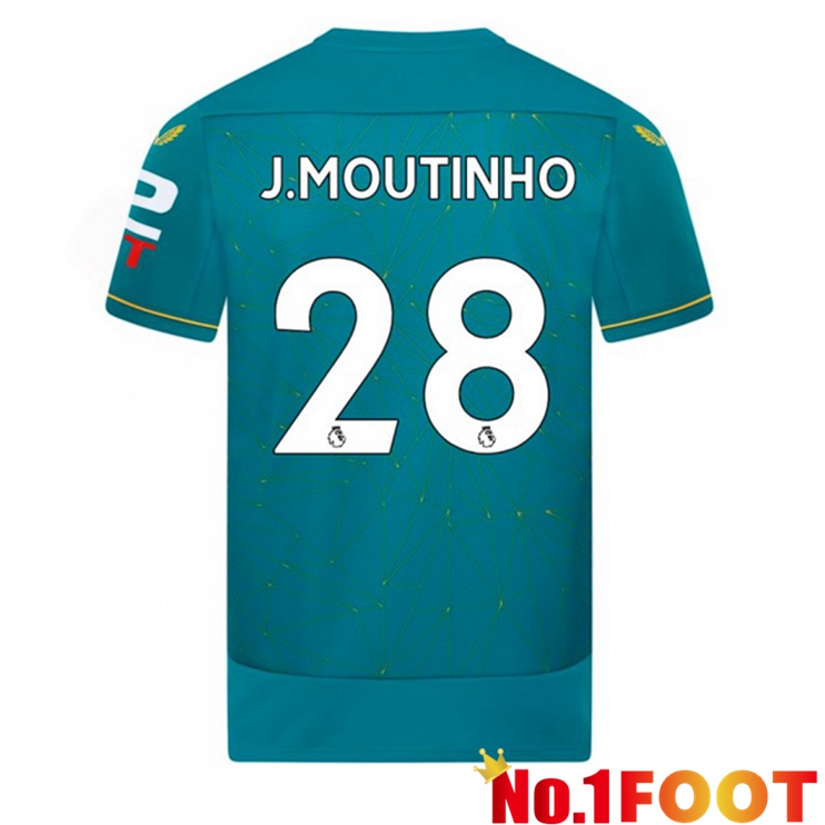 Wolves (J. MOUTINHO 28) Soccer Jersey Away Blue 2022/2023