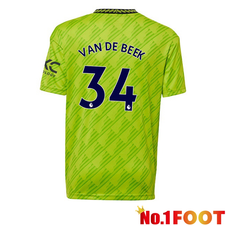 Manchester United (VAN DE BEEK 34) Football Jerseys Third Green 2022-2023