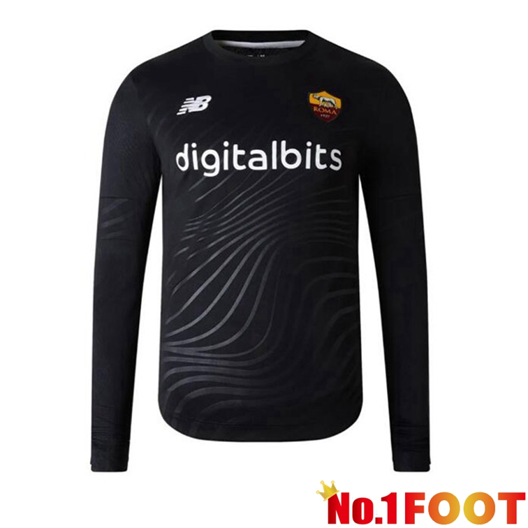 AS Roma Goalkeeper Football Jerseys Long Sleeve Black 2022-2023