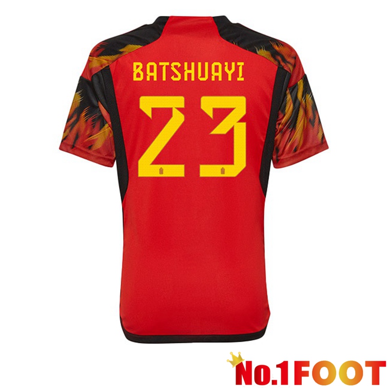 Belgium (BATSHUAYI 23) Soccer Jerseys Home Red 2022-2023