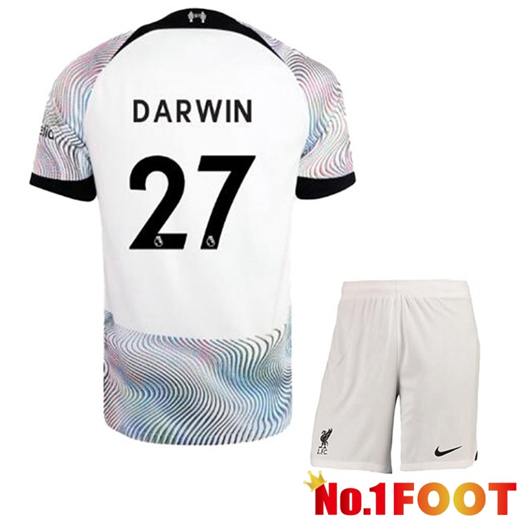 FC Liverpool (DARWIN 27) Kids Soccer Jersey Away White 2022/2023