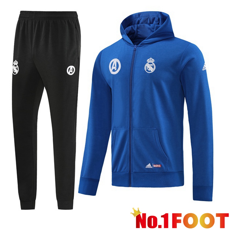 Real Madrid Training Tracksuit Hoodie Blue 2022/2023