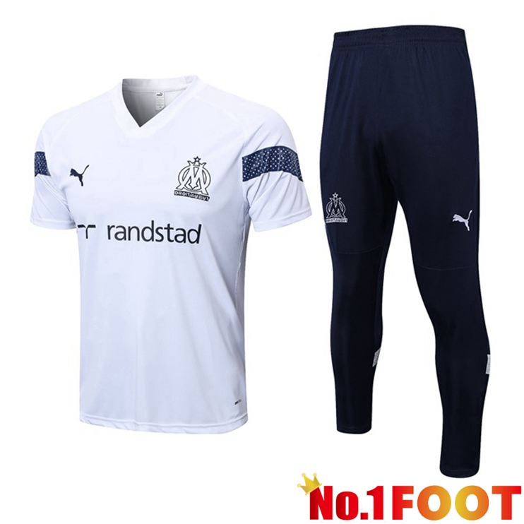 Marseille Training T Shirt + Pants White 2022/2023