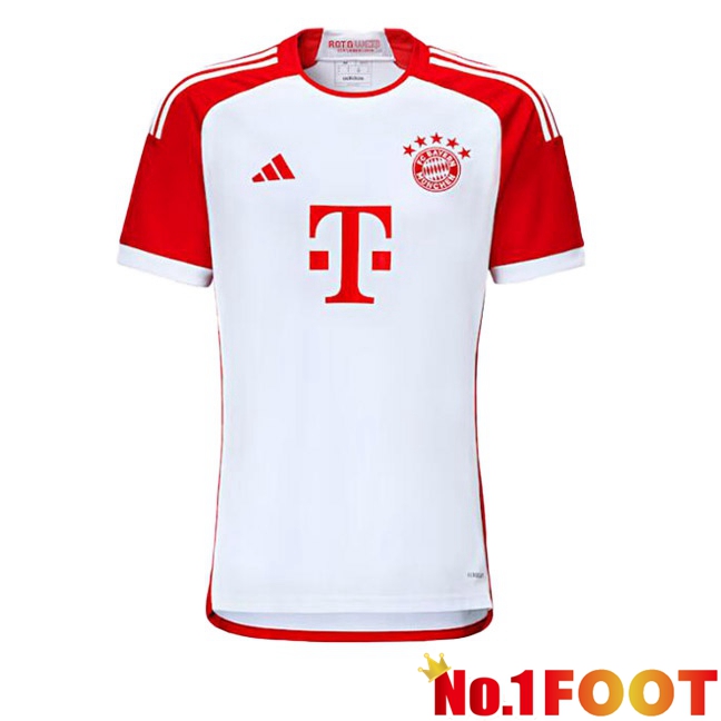 Bayern Munich Football Jersey Home White Red 2023/2024