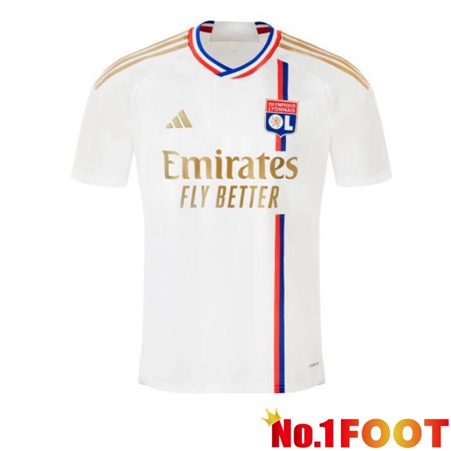 Lyon OL Football Jersey Home White 2023/2024
