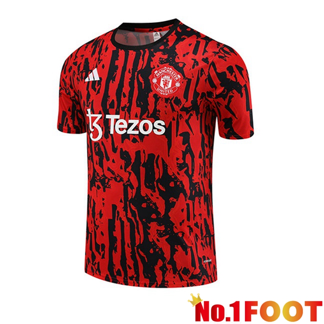 Manchester United Training T Shirt Black Red 2023/2024