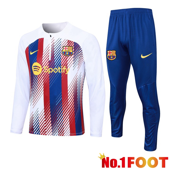 FC Barcelona Training Tracksuit Suit White Red 2023/2024