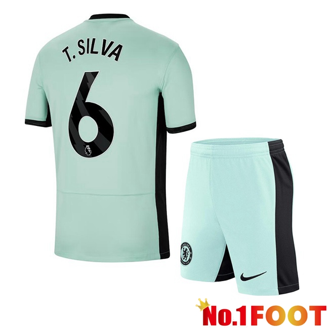 FC Chelsea (T. Silva 6) Kids Soccer Jersey Third Green 2023/2024