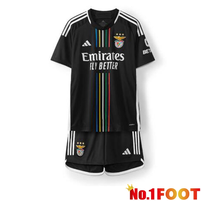 S.L Benfica Kids Soccer Jersey Away Black 2023/2024