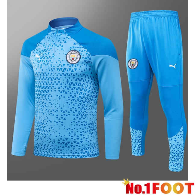 Manchester City Kids Training Tracksuit Suit Blue 2023/2024