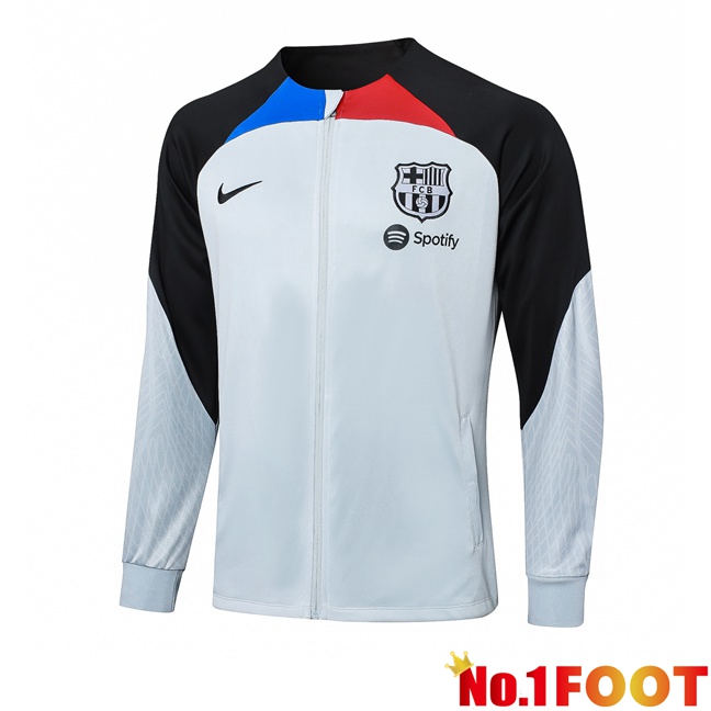 FC Barcelona Training Jacket White Black 2023/2024