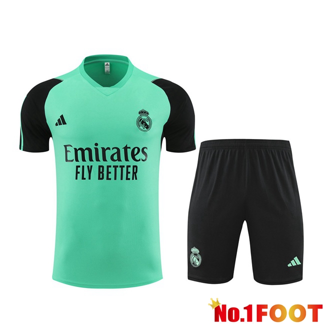 Real Madrid kit Training T Shirt + Shorts Green 2024/2025