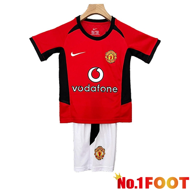 Manchester United Retro Kids Home Soccer Jersey 2002/2004