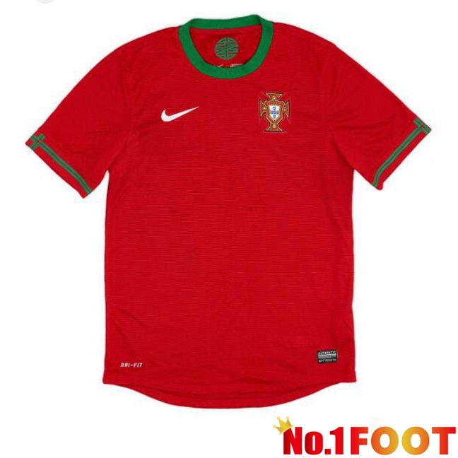 Portugal Retro Home Soccer Jersey Red 2012