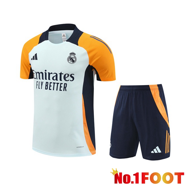 Real Madrid kit Training T Shirt + Shorts Grey 2024/2025