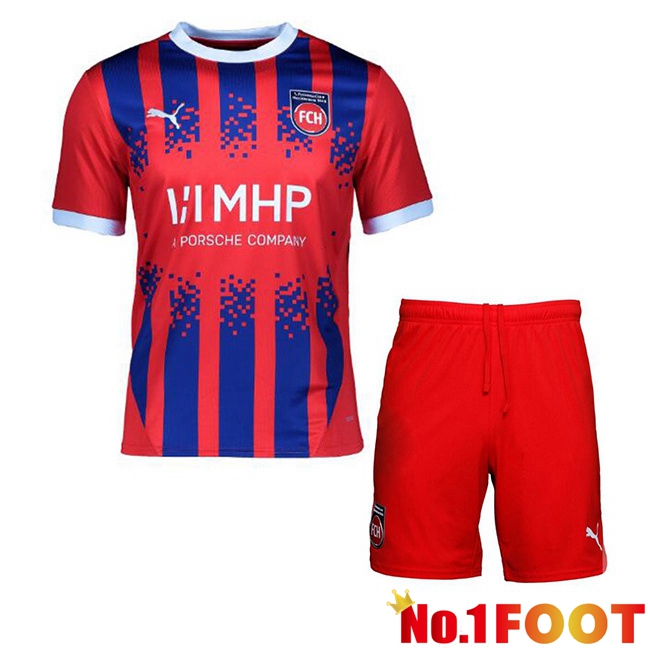 FC Heidenheim Kids Home Soccer Jersey Red 2024/2025