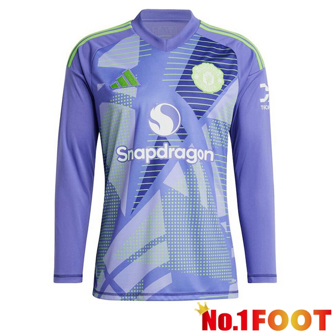 Manchester United Goalkeeper Soccer Jersey Long sleeve Purple 2024/2025