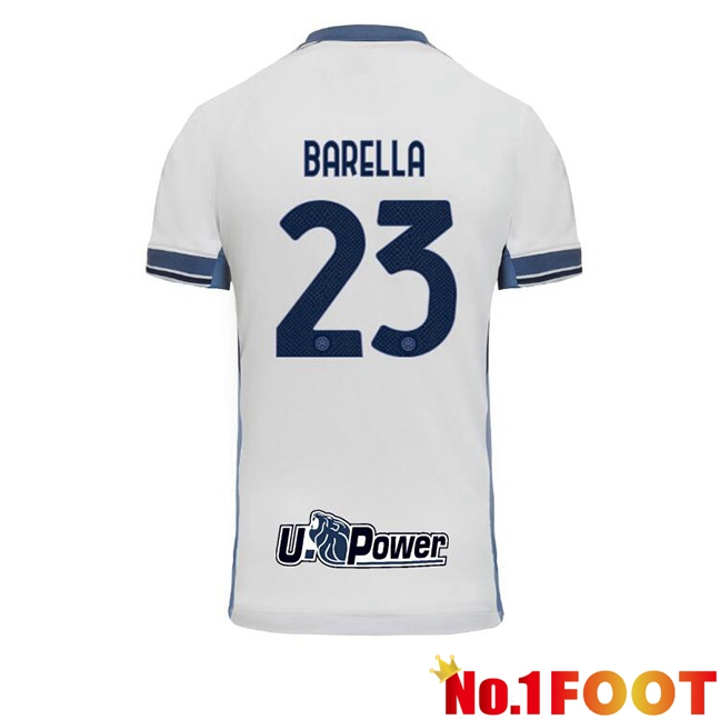 Inter Milan (BARELLA 23) Away Soccer Jersey White 2024/2025