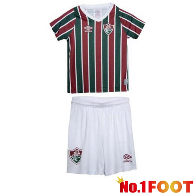 Fluminense Kids Home Soccer Jersey Red Green 2024/2025