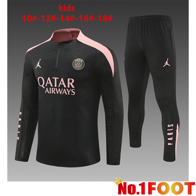 Paris PSG Kids kit Training Tracksuit Black 2024/2025