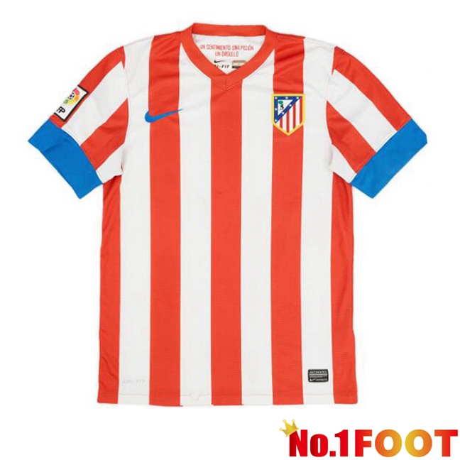 Atletico Madrid Retro Home Football Jersey White Red 2012-2013