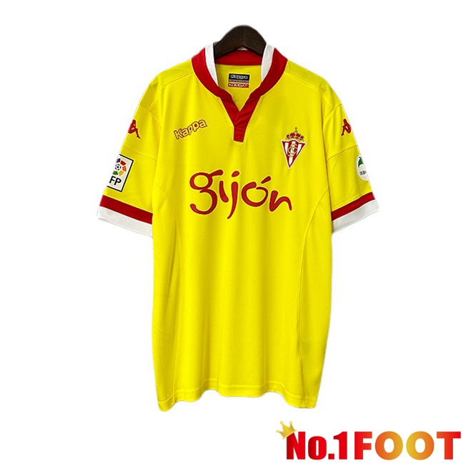 Sporting Gijon Retro Away Soccer Jersey Yellow 2015-2016