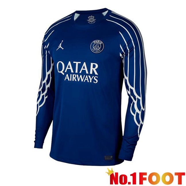 Paris PSG Fourth Soccer Jersey Long sleeve Blue Royal 2024/2025