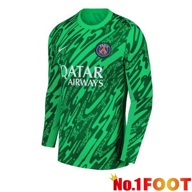 Paris PSG Goalkeeper Soccer Jersey Long sleeve Green 2024/2025