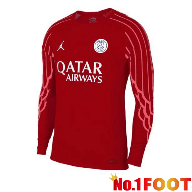 Paris PSG Goalkeeper Soccer Jersey Long sleeve Red 2024/2025