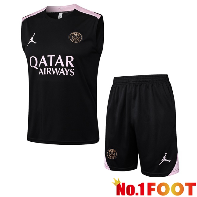Jordan Paris PSG Soccer Vest + Shorts Black 2025/2026