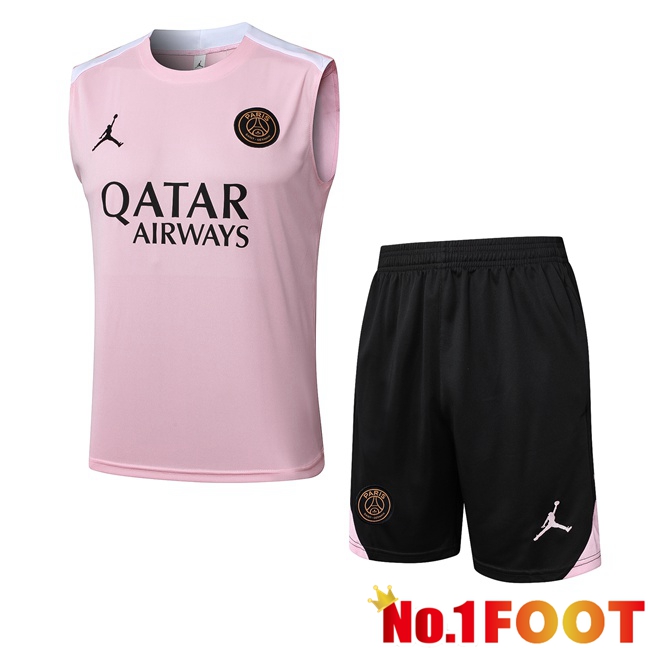 Jordan Paris PSG Soccer Vest + Shorts Pink 2025/2026