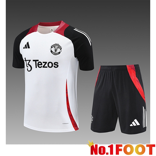 Manchester United Kids kit Training T Shirt White/Black/Red 2025/2026