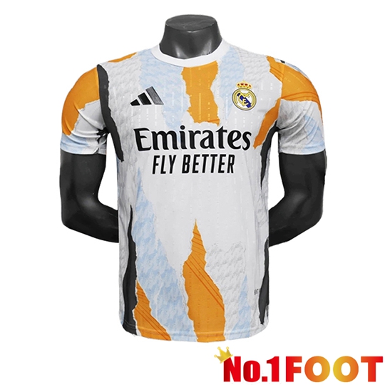 Real Madrid Soccer Jersey Special Edition White/Orange 2025/2026