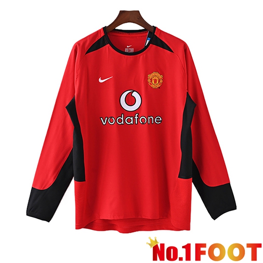 Manchester United Retro Home Soccer Jersey Long sleeve 2002/2003