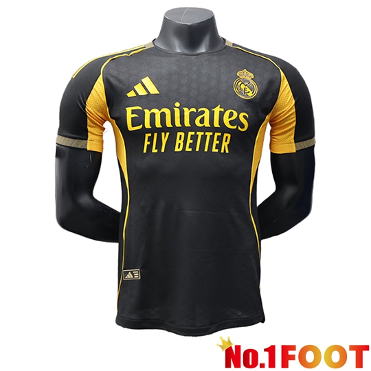Real Madrid Soccer Jersey Special Edition Black/Yellow 2025/2026