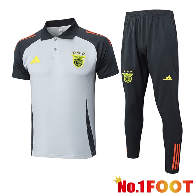 S.L Benfica Soccer Polo + Training Pants Grey 2025/2026
