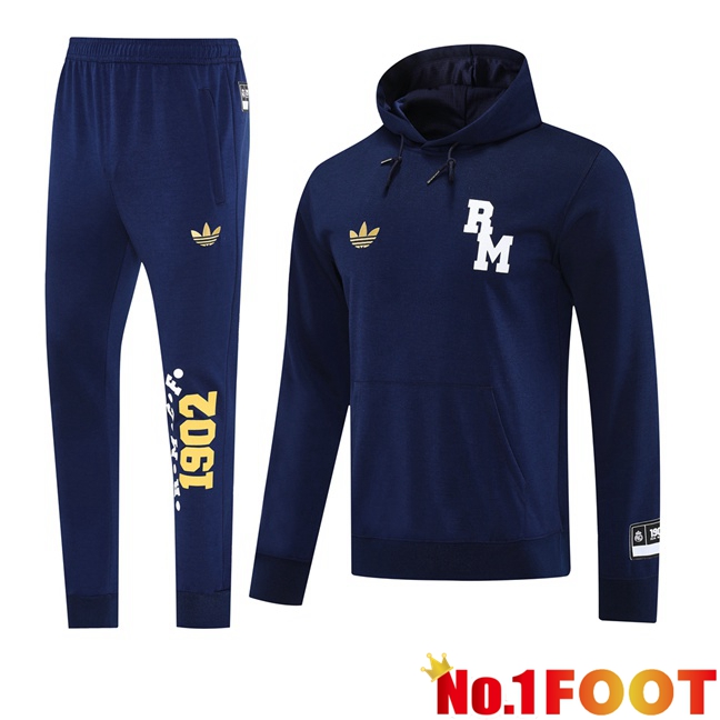 Real Madrid Training Tracksuit - Training Sweatshirt Hoodie Blue Royal 2025/2026