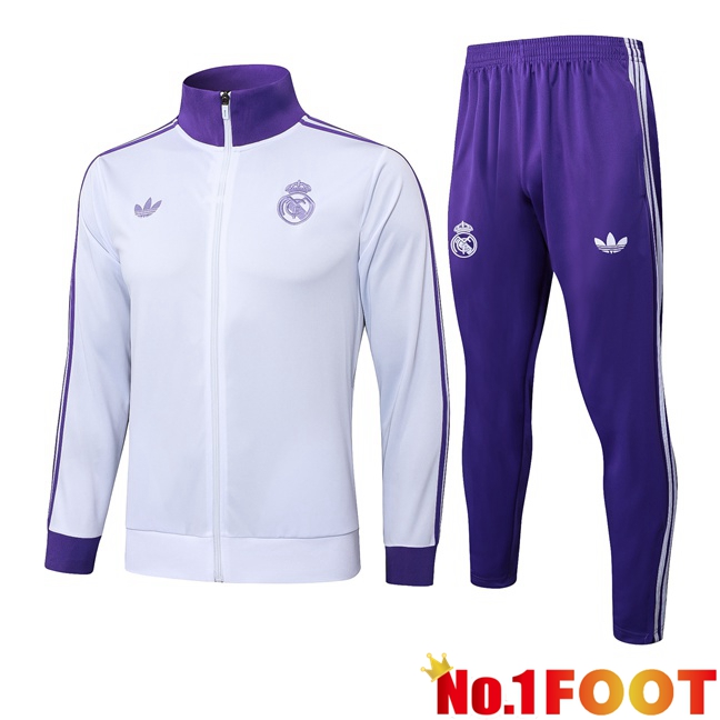 Real Madrid kit Training Jacket Suit Purple White 2025/2026
