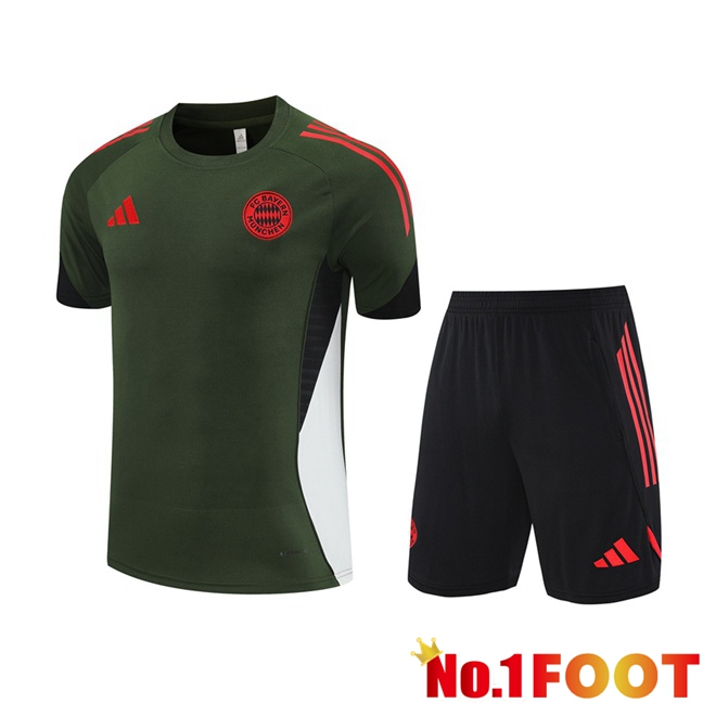 Bayern Munich kit Training T Shirt + Shorts Green 2025/2026