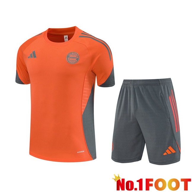 Bayern Munich kit Training T Shirt + Shorts Orange 2025/2026