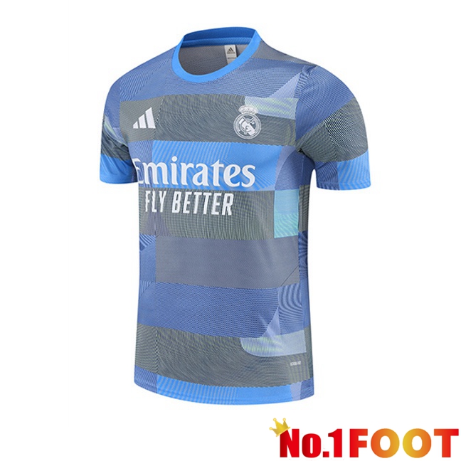 Real Madrid Training T Shirt Grey Blue 2025/2026