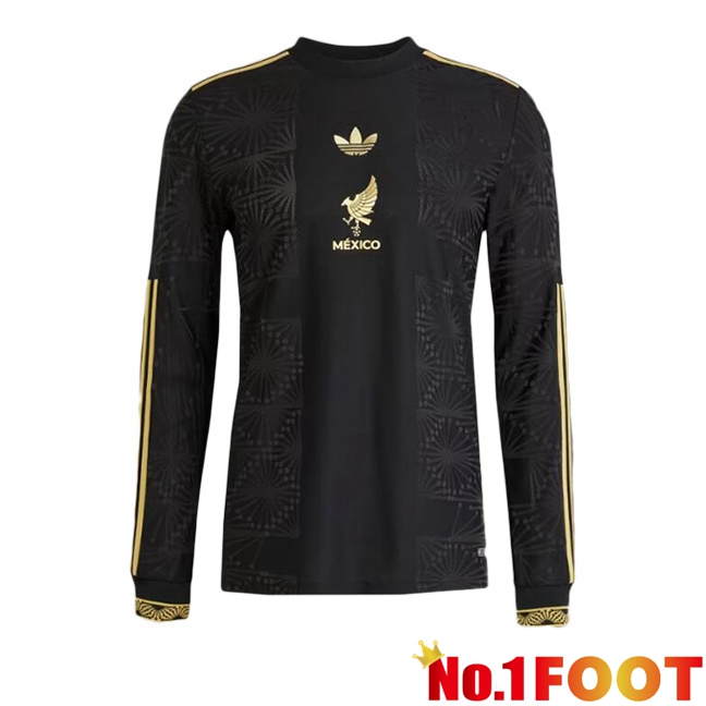 Mexico Soccer Jersey Long sleeve Black Yellow 2025/2026