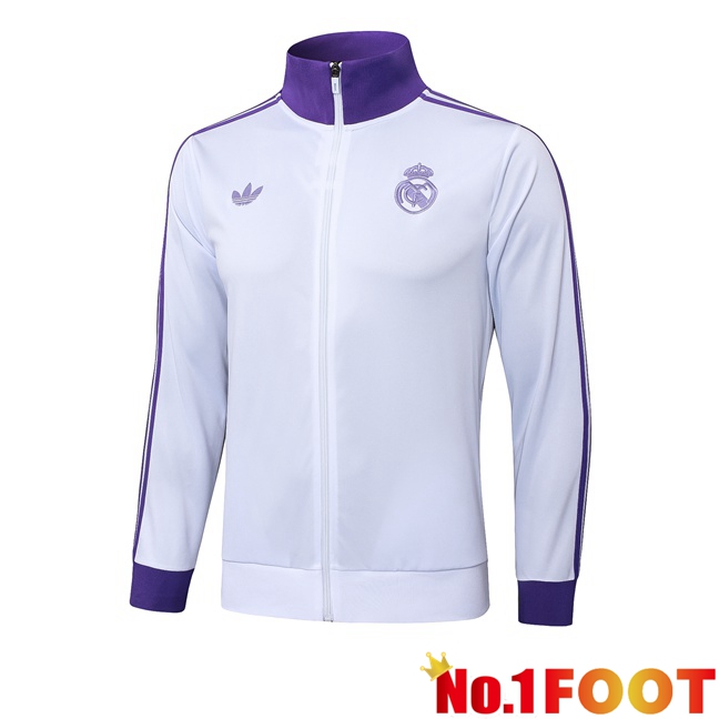 Real Madrid Training Jacket Purple White 2025/2026