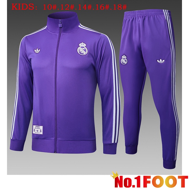 Real Madrid Kids kit Training Jacket Suit Purple 2025/2026