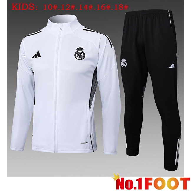 Real Madrid Kids kit Training Jacket Suit White 2025/2026