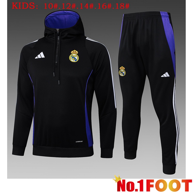 Real Madrid Kids Training Tracksuit Hoodie Black 2025/2026