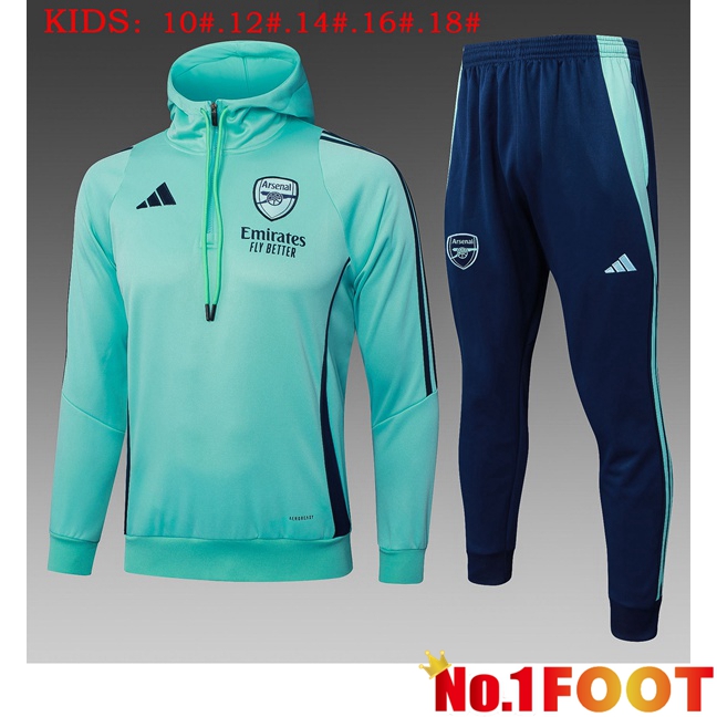 Arsenal Kids Training Tracksuit Hoodie Green 2025/2026