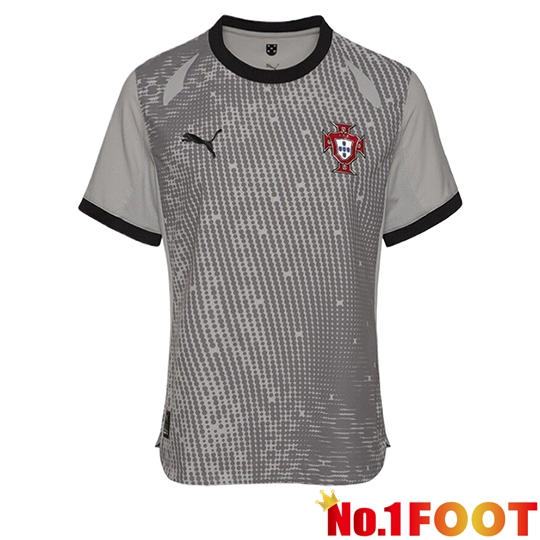 Portugal Goalkeeper Soccer Jersey Grey 2025/2026